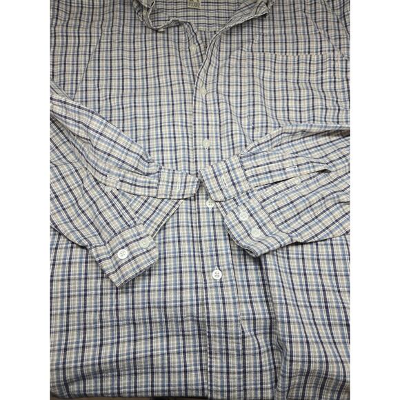 Vintage 90s Eddie Bauer Checked Over Shirt Heavy Cotton Button-Down Shacket -XL - Picture 5 of 7